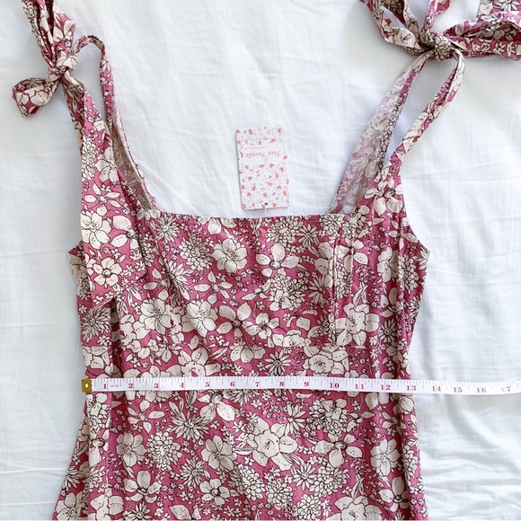 NWT Free People In The Fields Floral Pink Tiered Maxi Dress size small - Picture 8 of 9